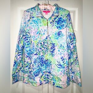 Lilly Pulitzer Skipper Popover Multi Shell of a Party Turtles Sz Small VGUC